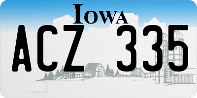 IA license plate ACZ335