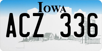 IA license plate ACZ336