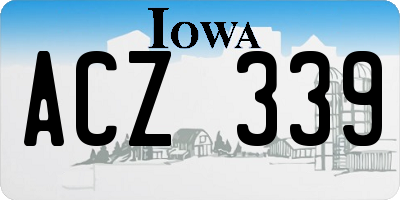 IA license plate ACZ339