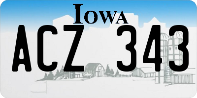 IA license plate ACZ343