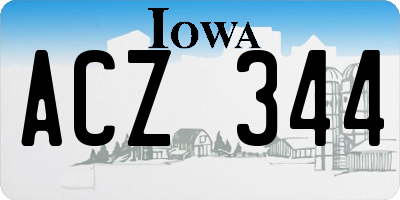 IA license plate ACZ344