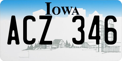 IA license plate ACZ346