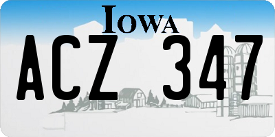 IA license plate ACZ347