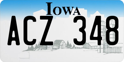 IA license plate ACZ348