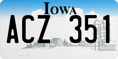 IA license plate ACZ351