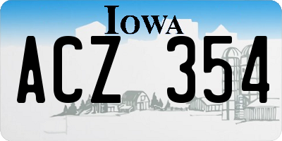 IA license plate ACZ354