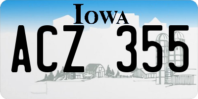 IA license plate ACZ355