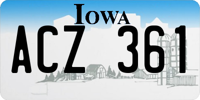 IA license plate ACZ361