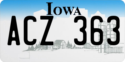 IA license plate ACZ363