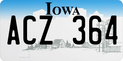 IA license plate ACZ364
