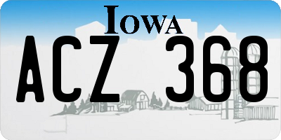 IA license plate ACZ368