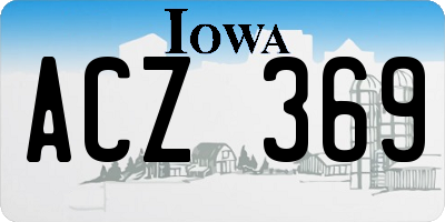 IA license plate ACZ369