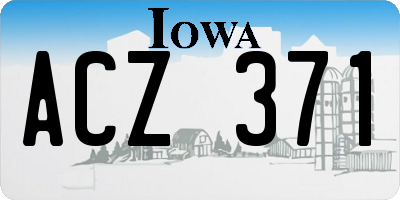 IA license plate ACZ371