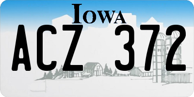 IA license plate ACZ372