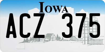 IA license plate ACZ375