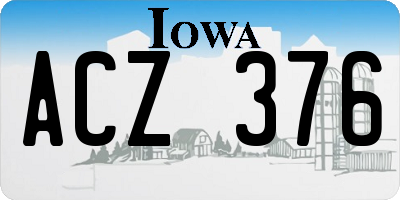 IA license plate ACZ376