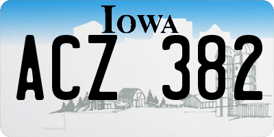 IA license plate ACZ382