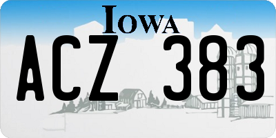 IA license plate ACZ383