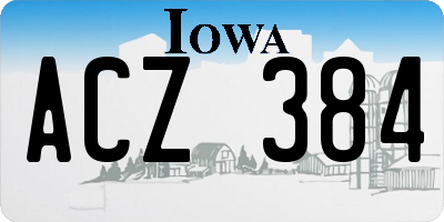 IA license plate ACZ384