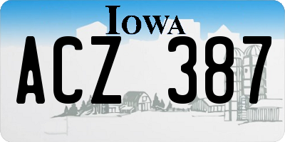 IA license plate ACZ387