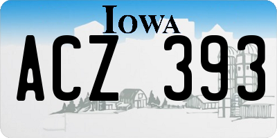 IA license plate ACZ393