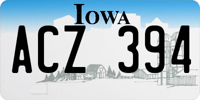 IA license plate ACZ394