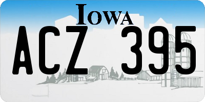 IA license plate ACZ395