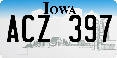 IA license plate ACZ397