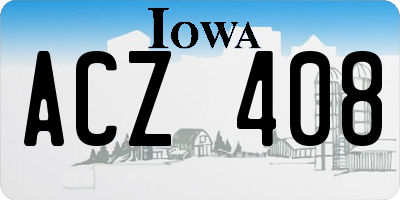 IA license plate ACZ408
