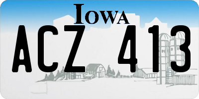 IA license plate ACZ413