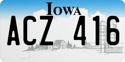 IA license plate ACZ416
