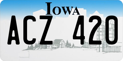 IA license plate ACZ420