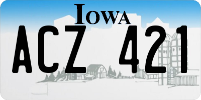 IA license plate ACZ421