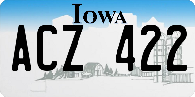 IA license plate ACZ422