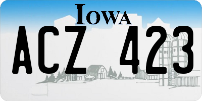 IA license plate ACZ423