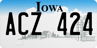 IA license plate ACZ424