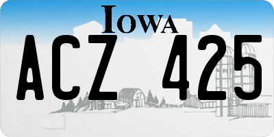 IA license plate ACZ425