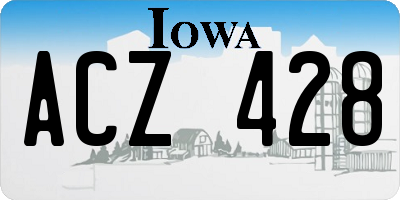 IA license plate ACZ428