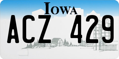 IA license plate ACZ429