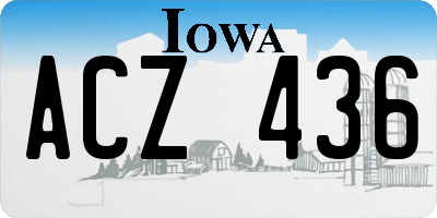 IA license plate ACZ436