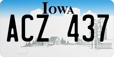 IA license plate ACZ437