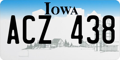 IA license plate ACZ438