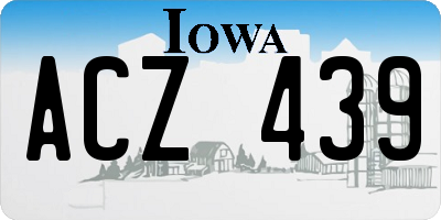 IA license plate ACZ439