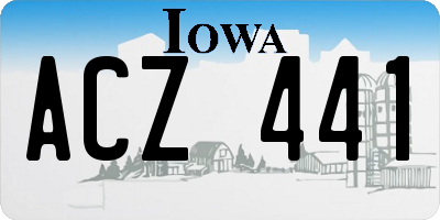 IA license plate ACZ441