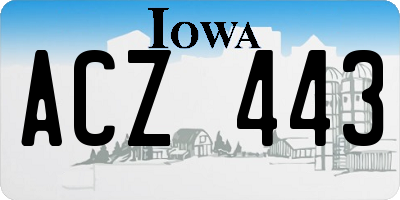 IA license plate ACZ443