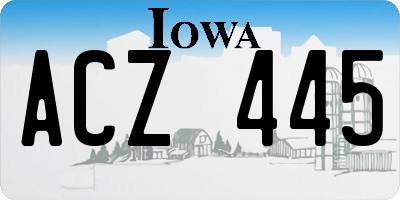 IA license plate ACZ445