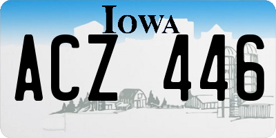 IA license plate ACZ446