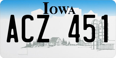 IA license plate ACZ451