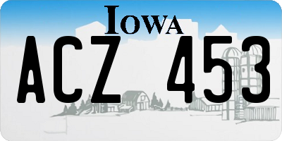 IA license plate ACZ453