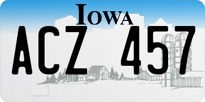 IA license plate ACZ457